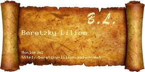 Beretzky Liliom névjegykártya